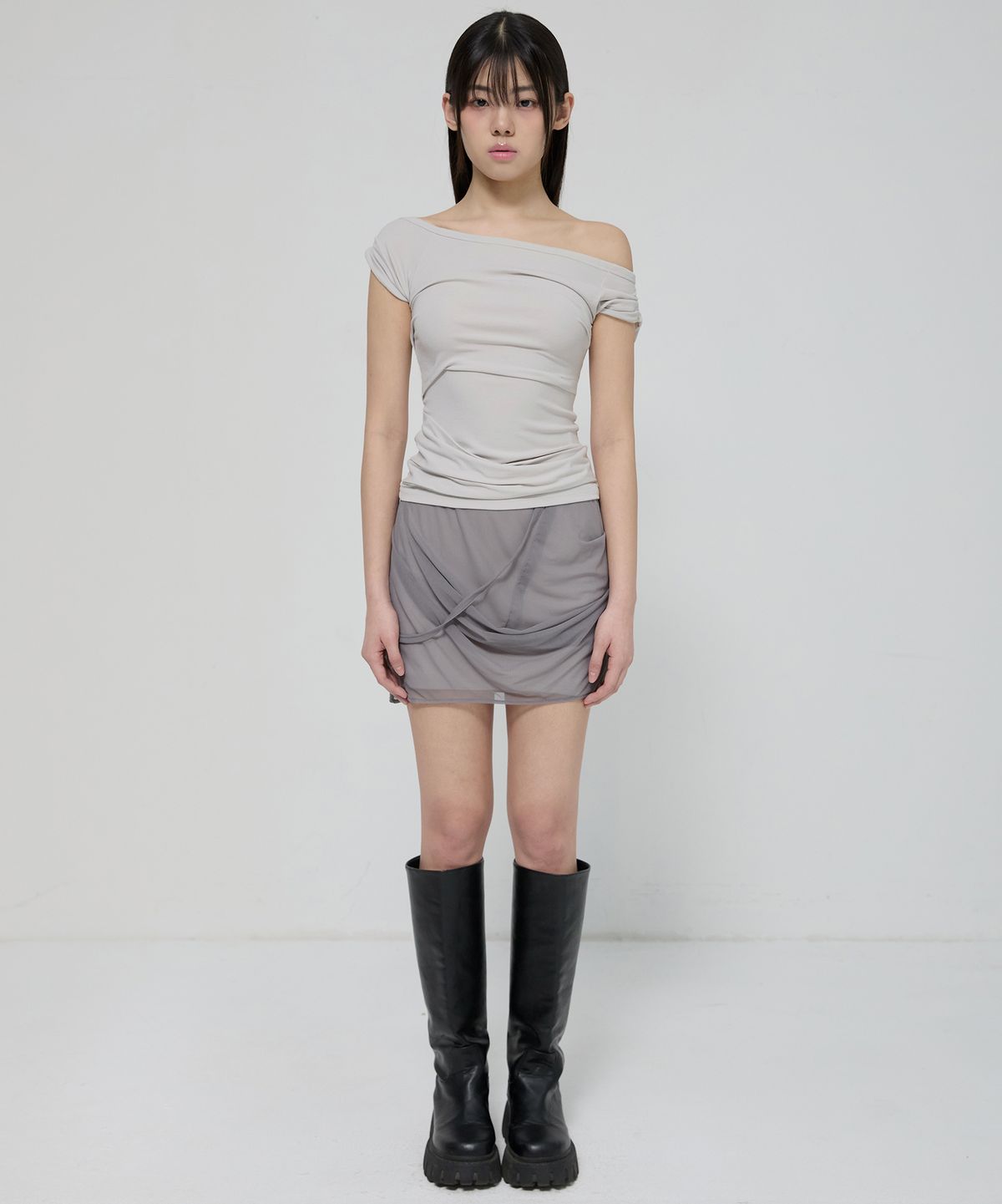 플레어업(FLAREUP) Draped Top (FL-130_Cloud White)