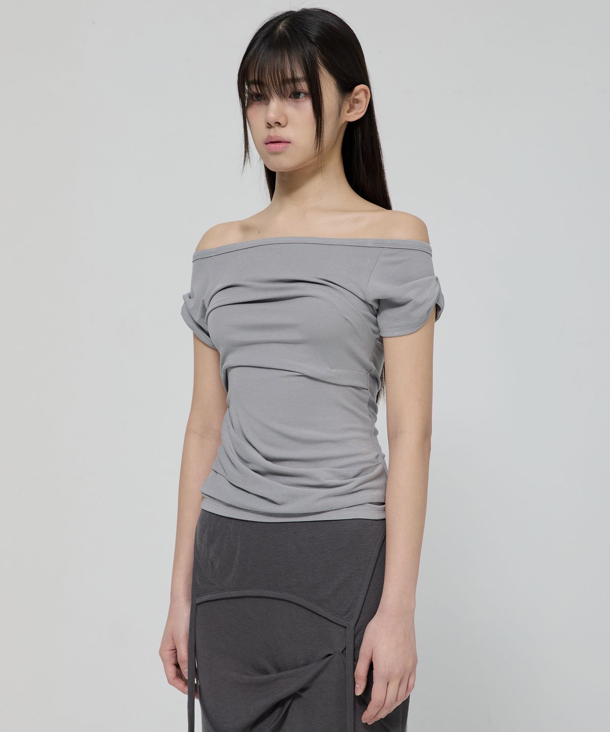 플레어업(FLAREUP) Draped Top (FL-130_Gray)