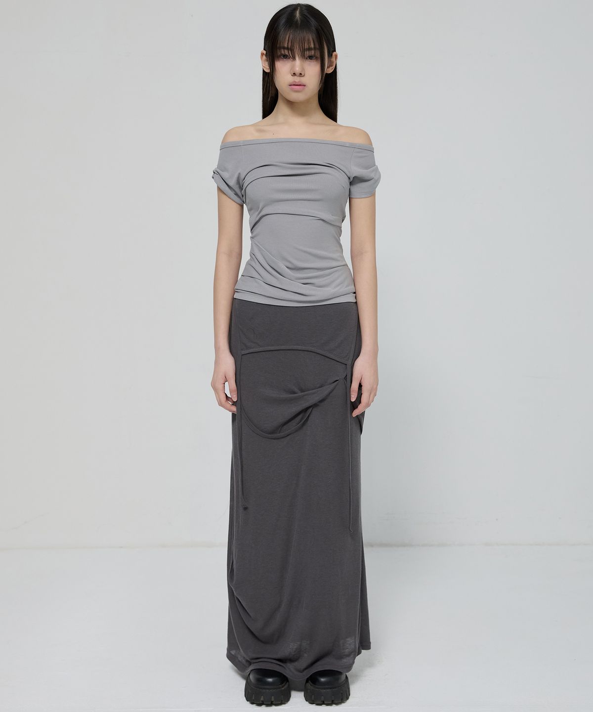 플레어업(FLAREUP) Draped Top (FL-130_Gray)
