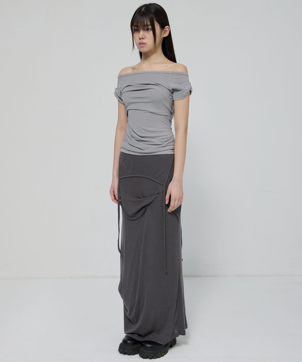 플레어업(FLAREUP) Draped Top (FL-130_Gray)