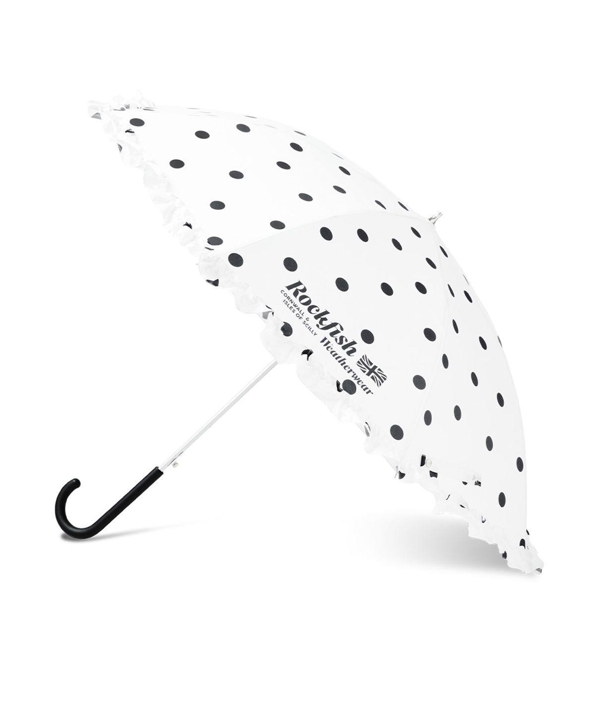 락피쉬웨더웨어(ROCKFISH WEATHERWEAR) FRILLED DOT UMBRELLA LONG - WHITE DOTS