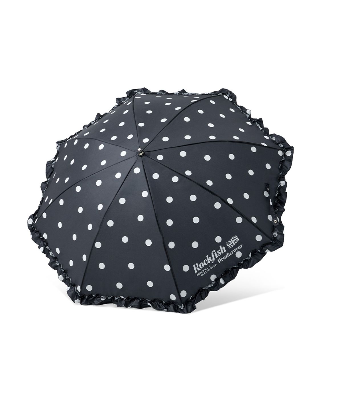 락피쉬웨더웨어(ROCKFISH WEATHERWEAR) FRILLED DOT UMBRELLA LONG - BLACK DOTS