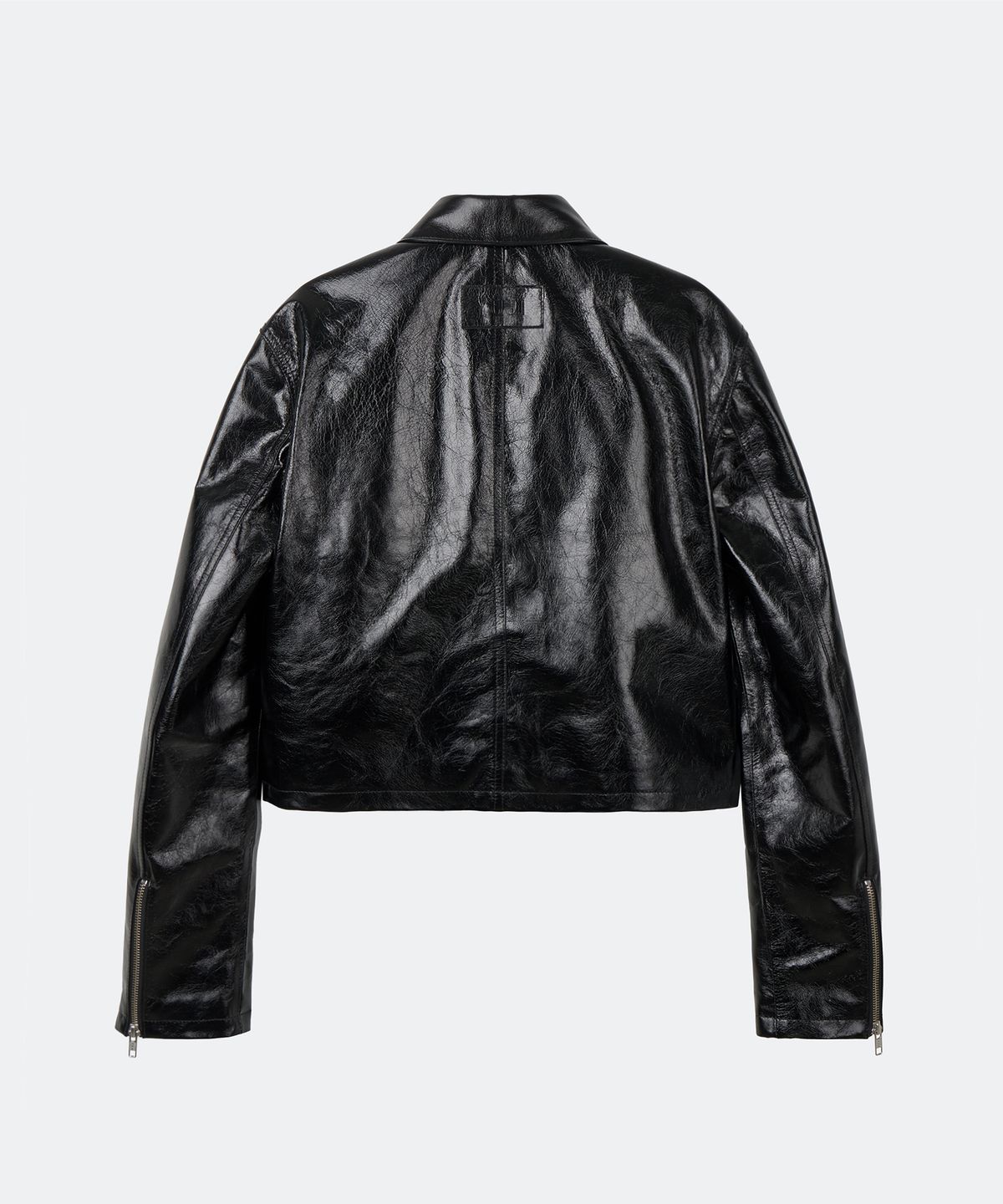 유지(YUJI) GLAZED LEATHER JACKET BLACK
