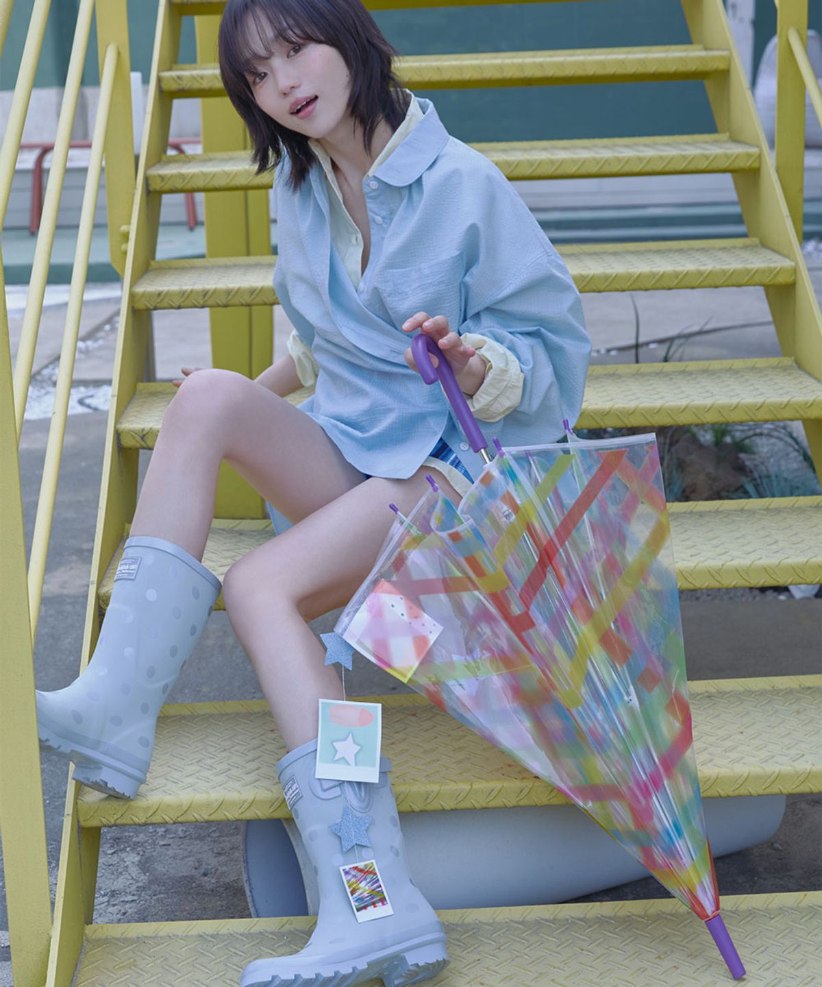 락피쉬웨더웨어(ROCKFISH WEATHERWEAR) CLEAR CHECK UMBRELLA LONG - COLOR CHECK