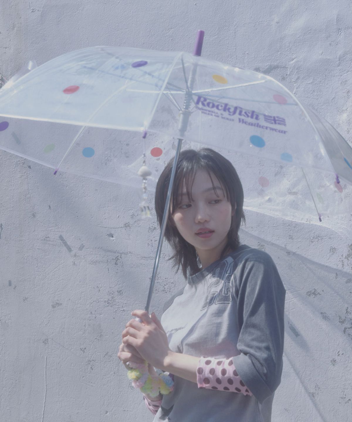 락피쉬웨더웨어(ROCKFISH WEATHERWEAR) CLEAR DOT UMBRELLA LONG - COLOR DOTS
