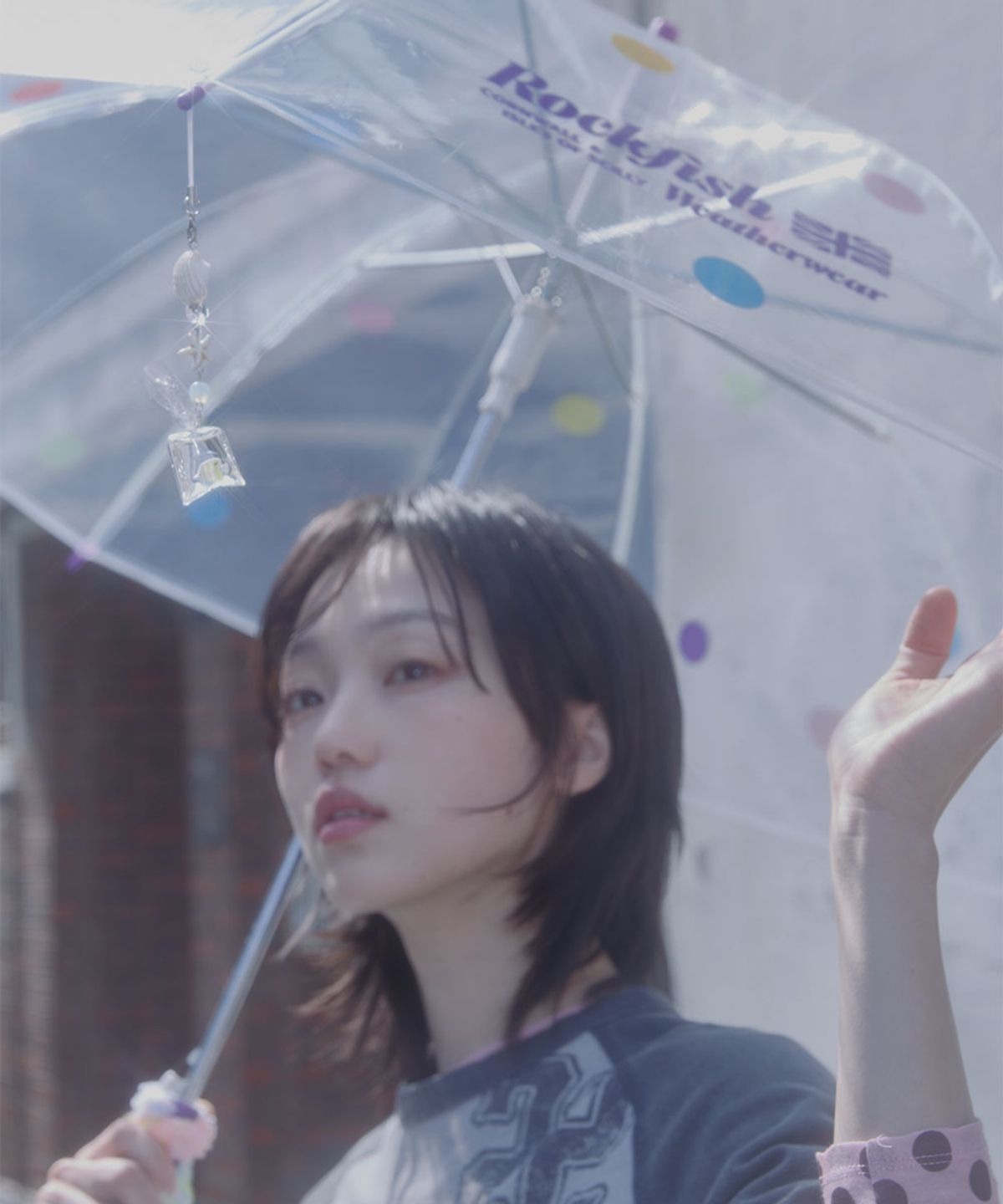 락피쉬웨더웨어(ROCKFISH WEATHERWEAR) CLEAR DOT UMBRELLA LONG - COLOR DOTS
