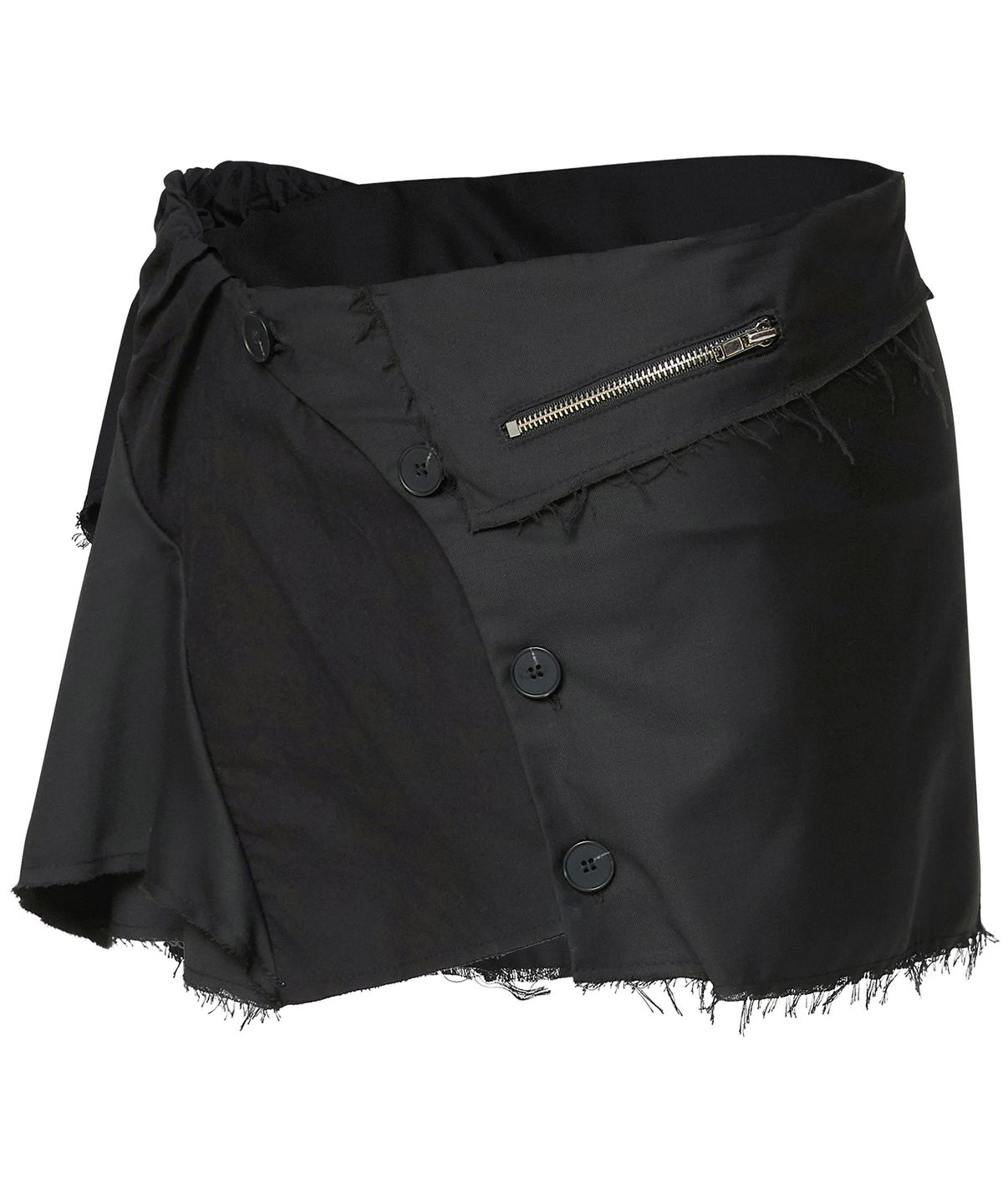 플레어업(FLAREUP) Asymmetrical Layered Mini Skirt (FL-267_Black)