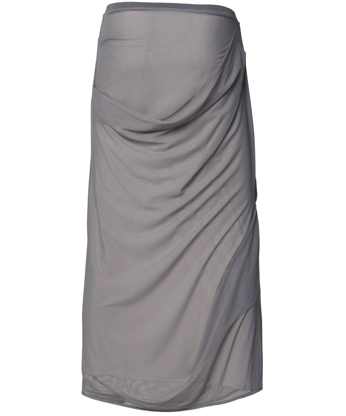 플레어업(FLAREUP) Draped Mesh Layered Long Skirt (FL-264_Gray)