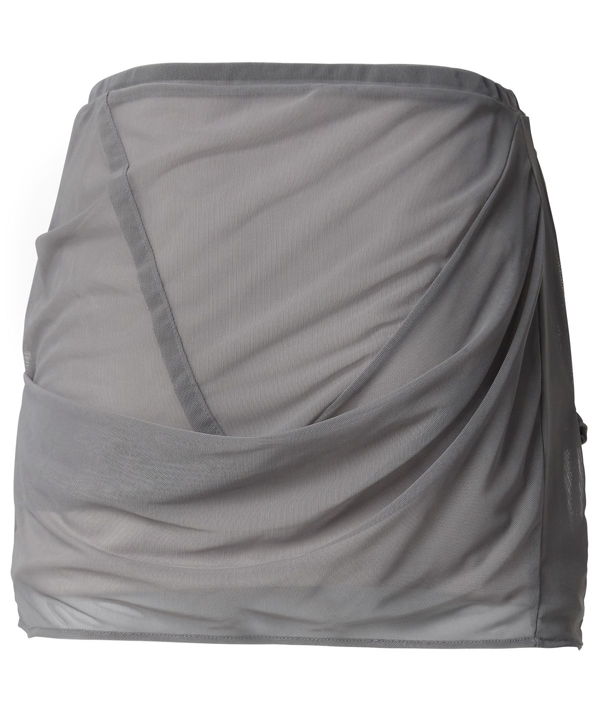 플레어업(FLAREUP) Draped Mesh Layered Mini Skirt (FL-265_Gray)