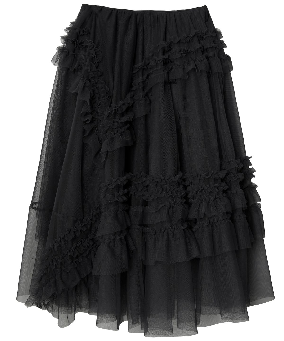 플레어업(FLAREUP) Tulle Layered Long Skirts (FL-266_Black)