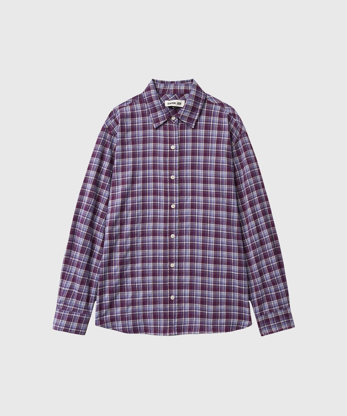 제너럴아이디어(GENERALIDEA) 루즈핏 내추럴 체크 셔츠 [PURPLE] / GF1LSH511