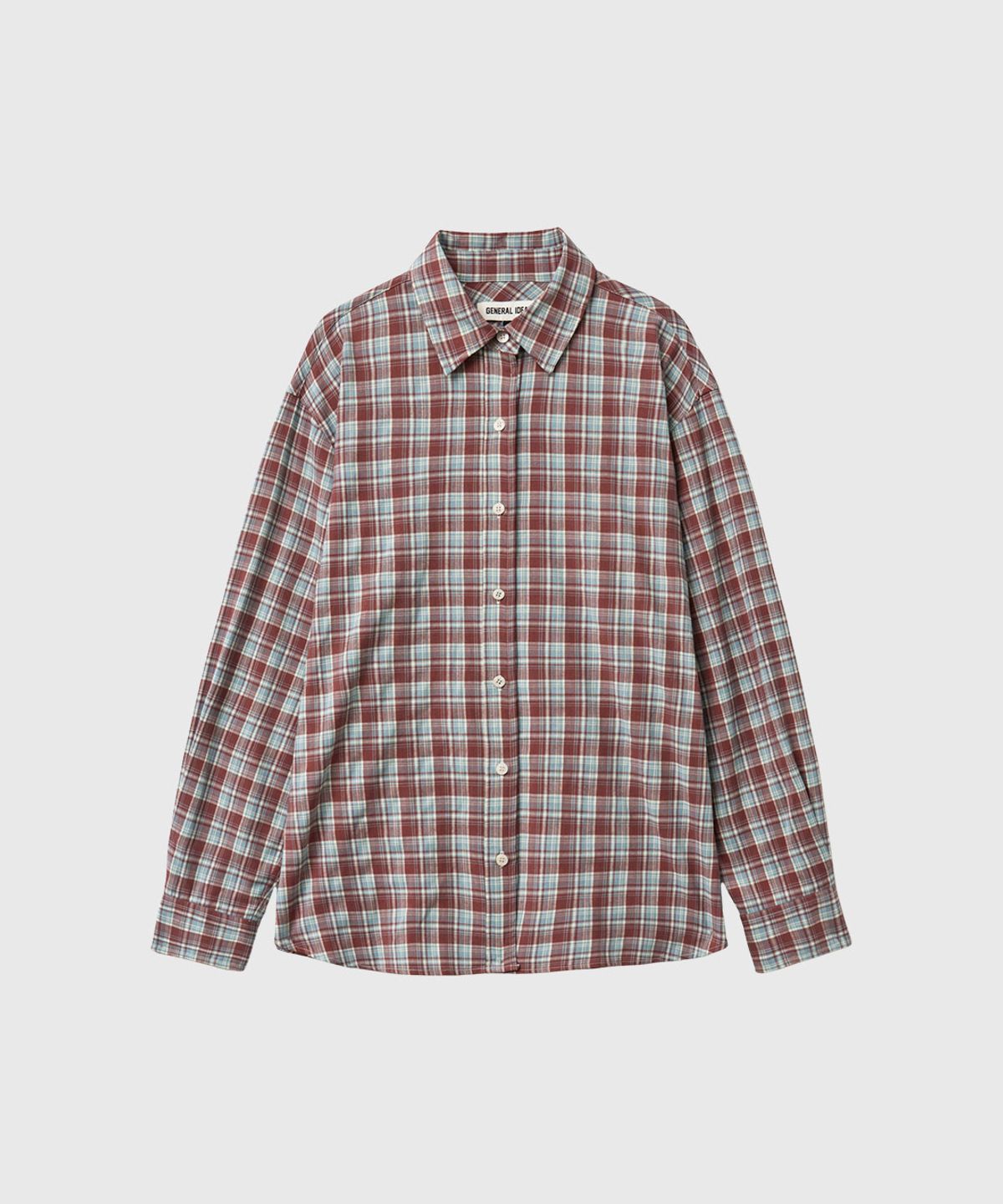 제너럴아이디어(GENERALIDEA) 루즈핏 내추럴 체크 셔츠 [MINT CHOCO] / GF1LSH511