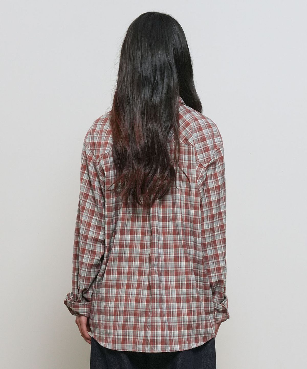 제너럴아이디어(GENERALIDEA) 루즈핏 내추럴 체크 셔츠 [MINT CHOCO] / GF1LSH511