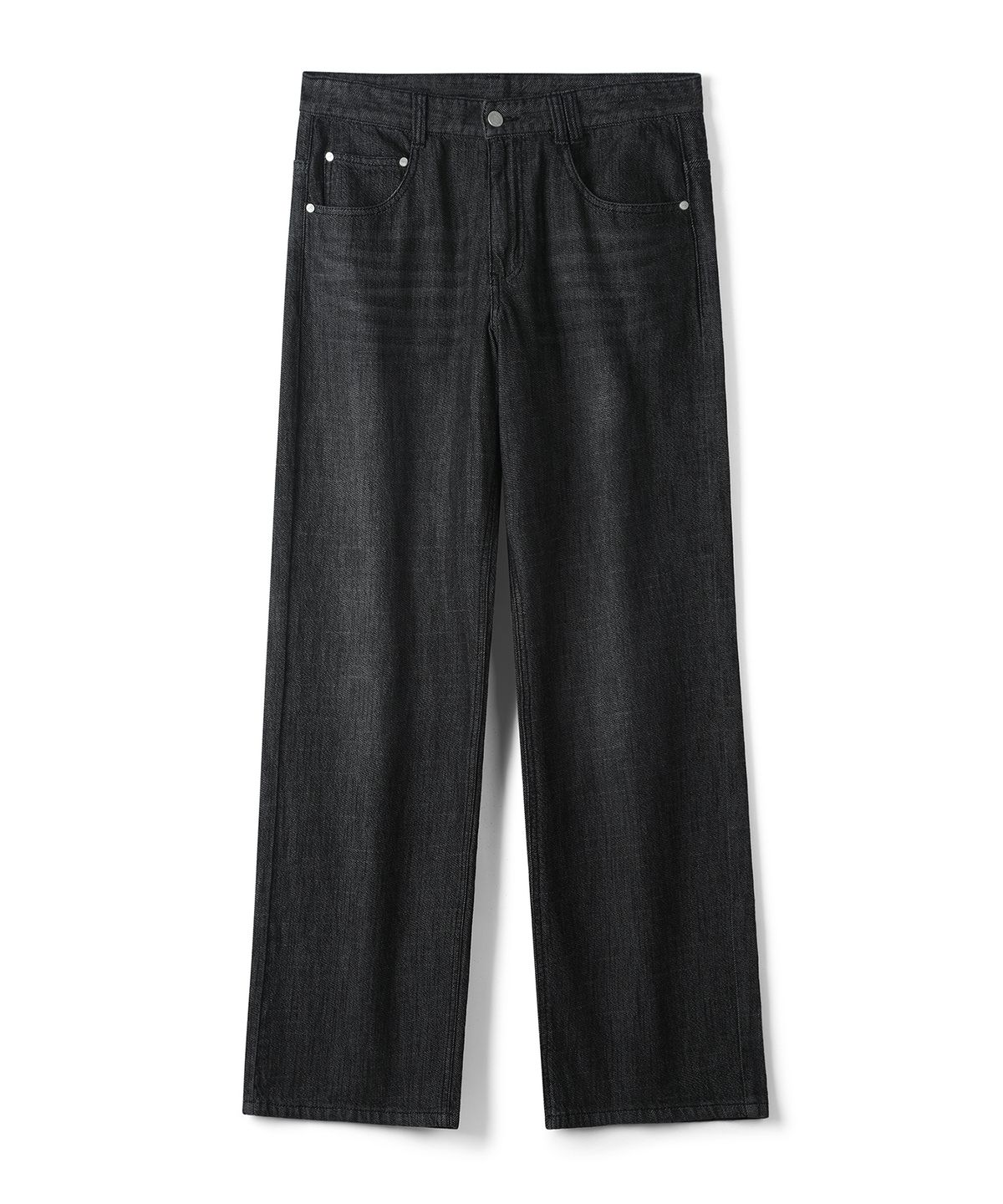 데케트(DECET) [린넨라이크]Linen Like Mid Rise Wide Jeans DCPT039Black