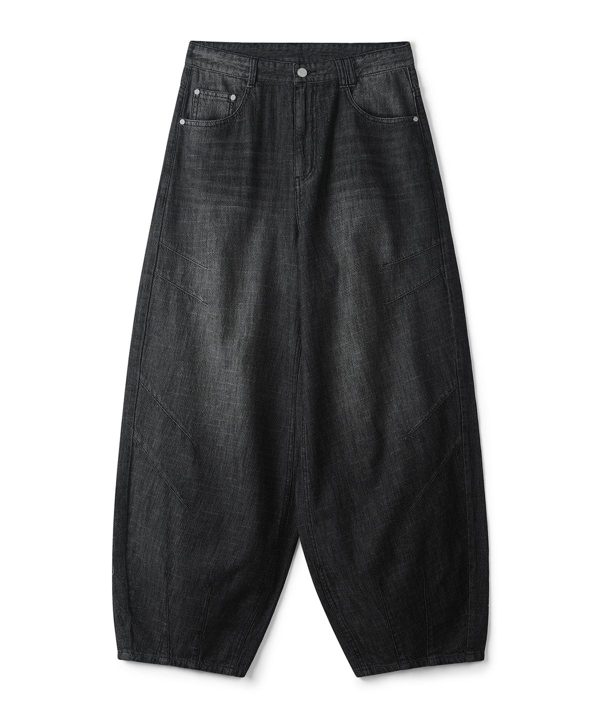 데케트(DECET) [린넨라이크]Linen Like Ballon Wide Jeans DCPT060Black