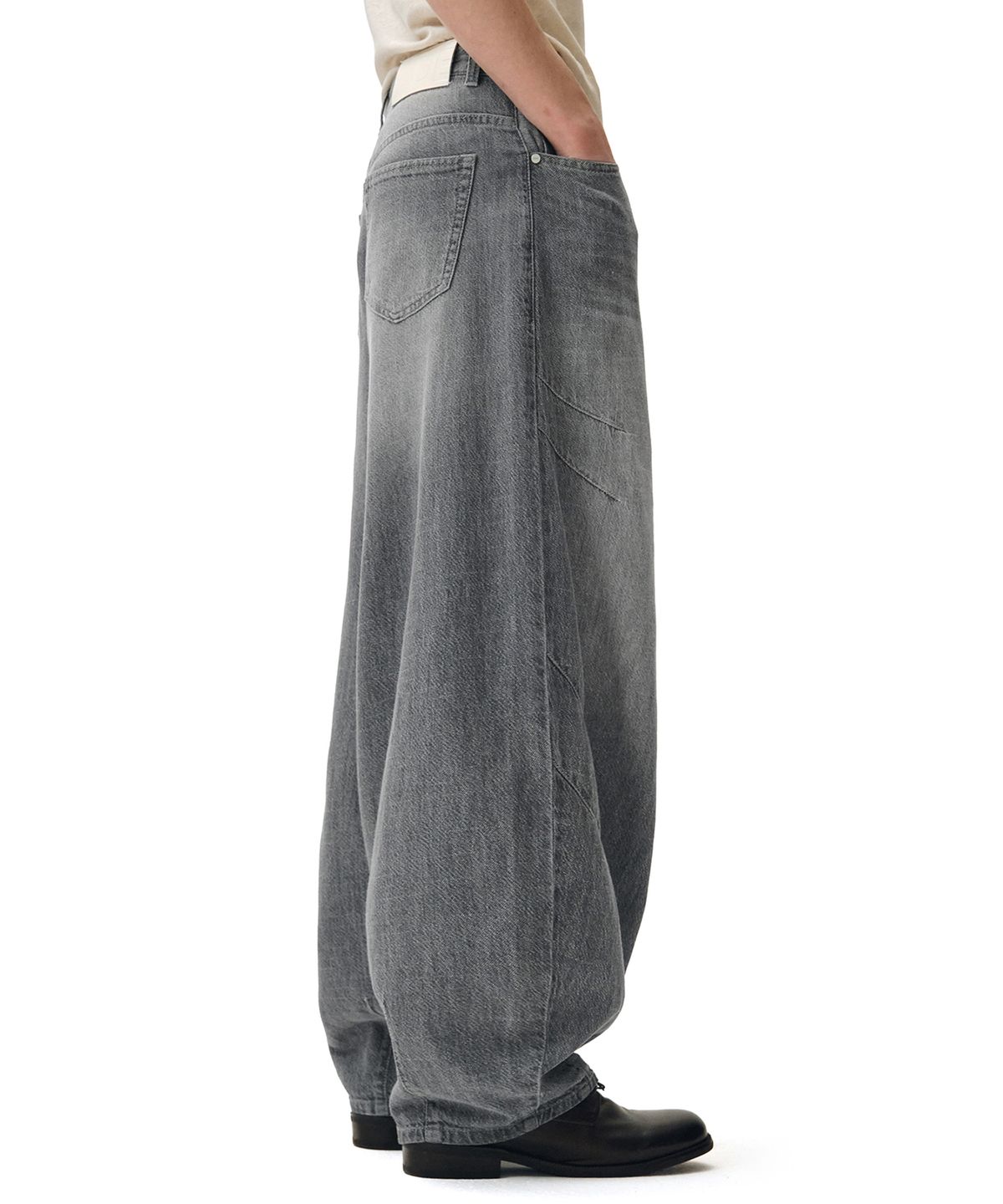 데케트(DECET) [린넨라이크]Linen Like Ballon Wide Jeans DCPT060Gray