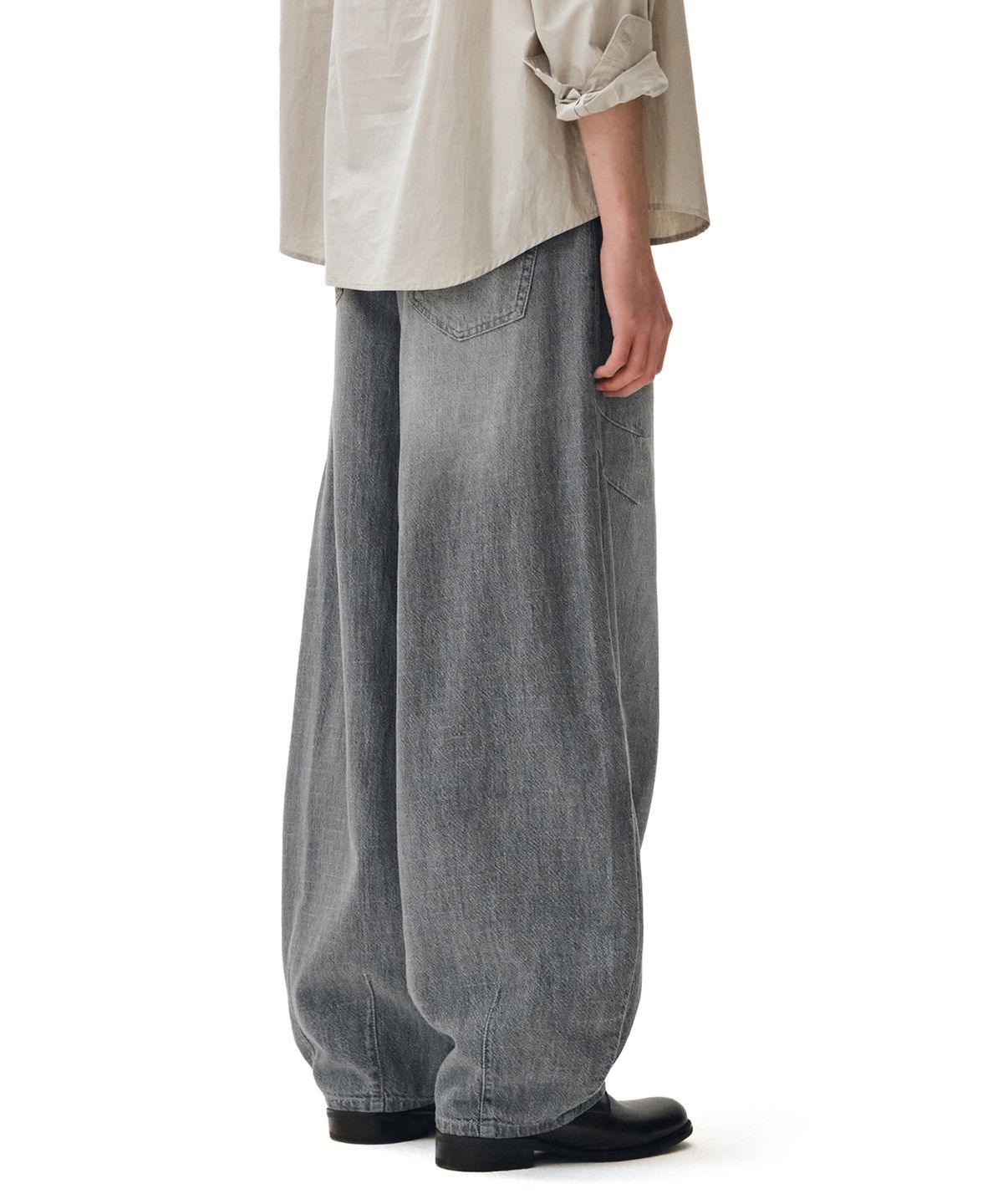 데케트(DECET) [린넨라이크]Linen Like Ballon Wide Jeans DCPT060Gray