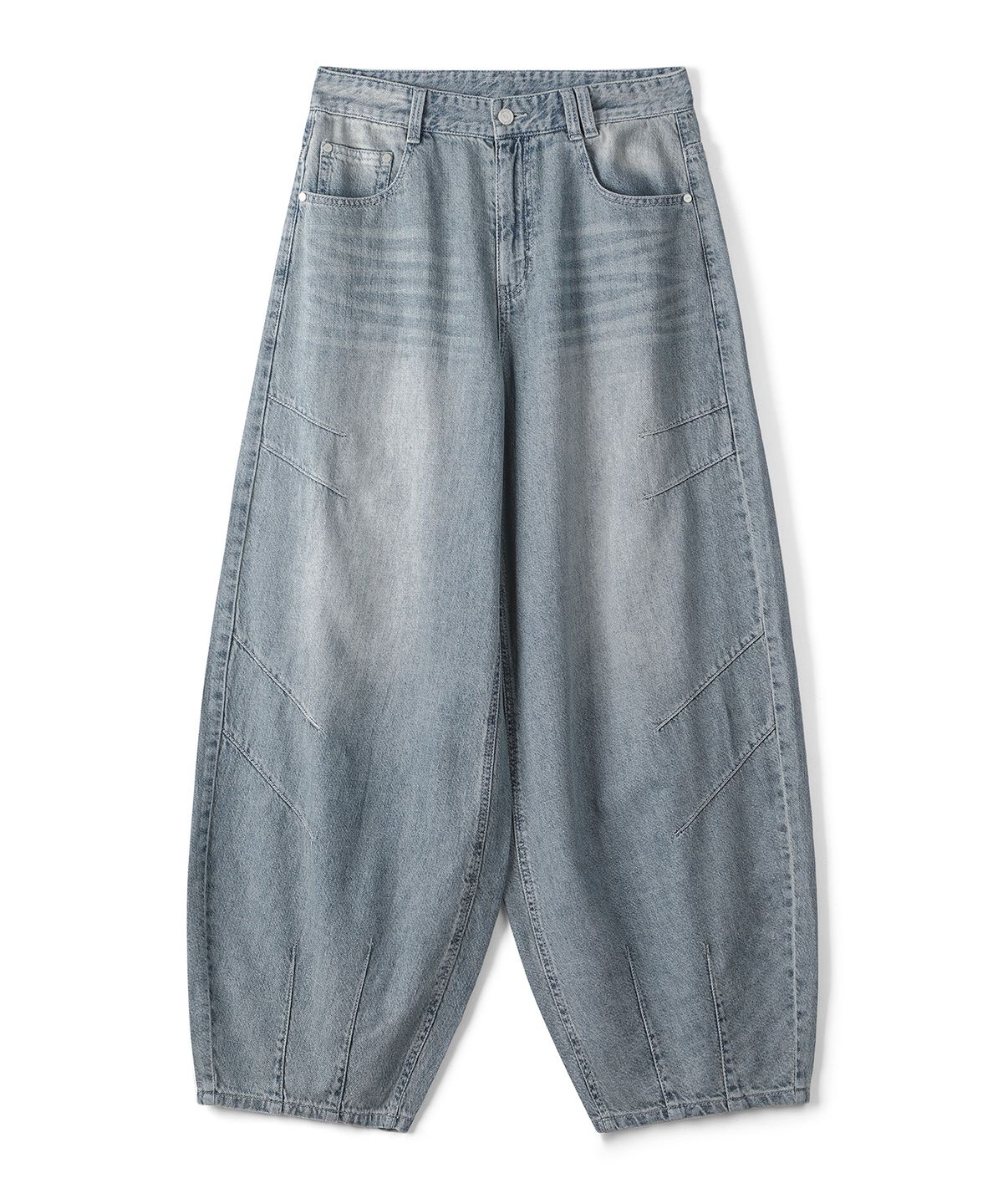 데케트(DECET) [린넨라이크]Linen Like Ballon Wide Jeans DCPT060Lightblue