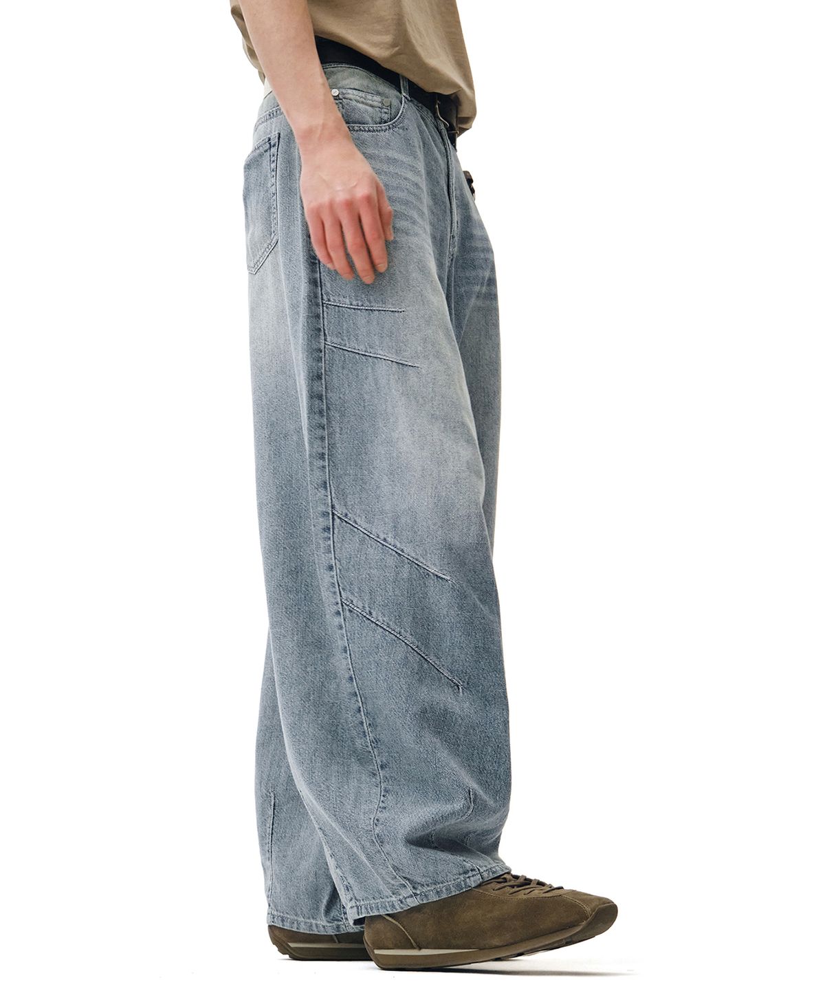 데케트(DECET) [린넨라이크]Linen Like Ballon Wide Jeans DCPT060Lightblue