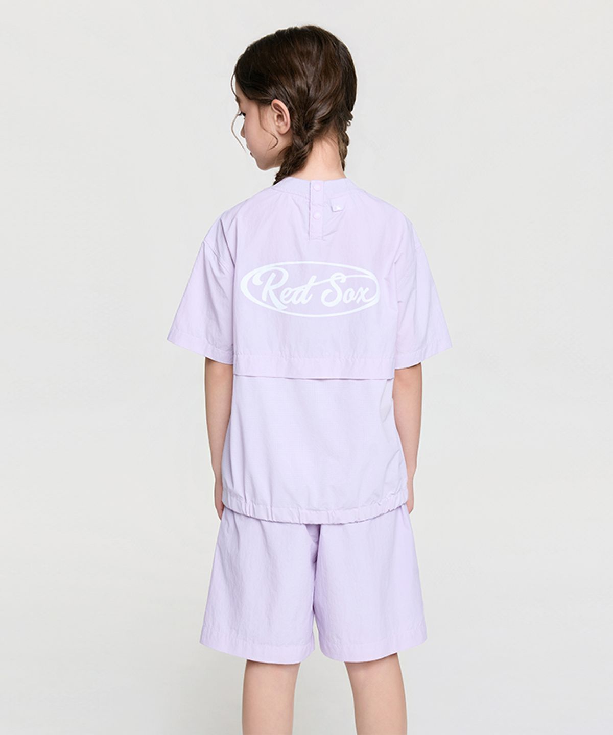 엠엘비 키즈(MLB KIDS) 아웃도어 베이직 우븐 티셔츠세트 BOS (Lavender)
