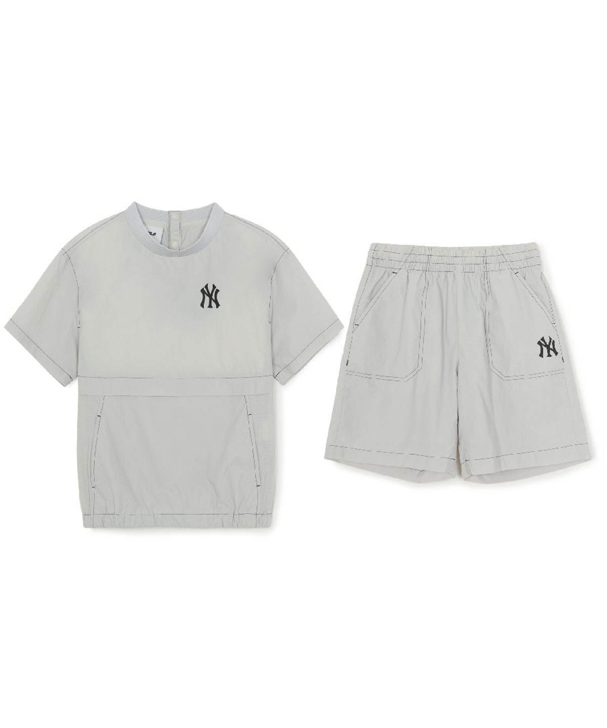 엠엘비 키즈(MLB KIDS) 아웃도어 베이직 우븐 티셔츠세트 NY (L.Grey)