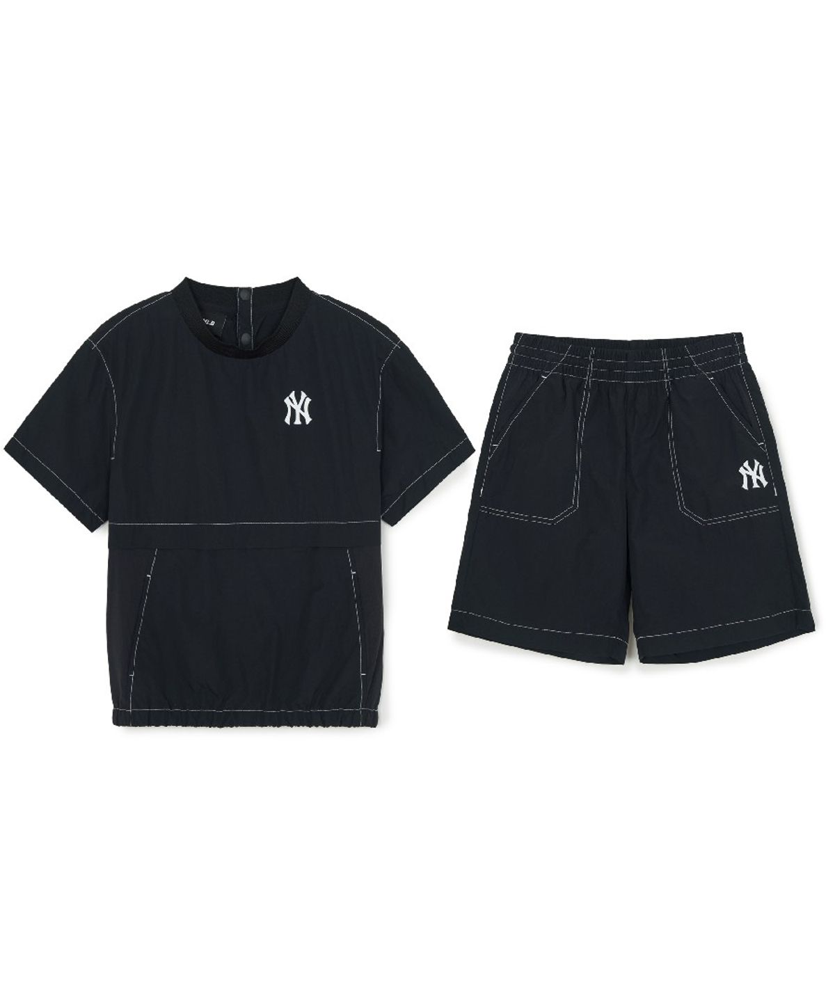 엠엘비 키즈(MLB KIDS) 아웃도어 베이직 우븐 티셔츠세트 NY (Black)
