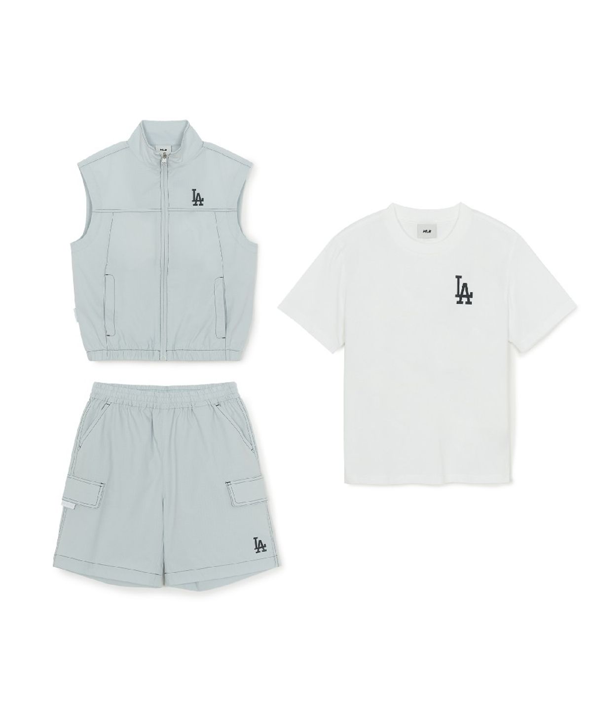 엠엘비 키즈(MLB KIDS) 스트릿 베이직 집업조끼 3 세트 LA (L.SKY BLUE)