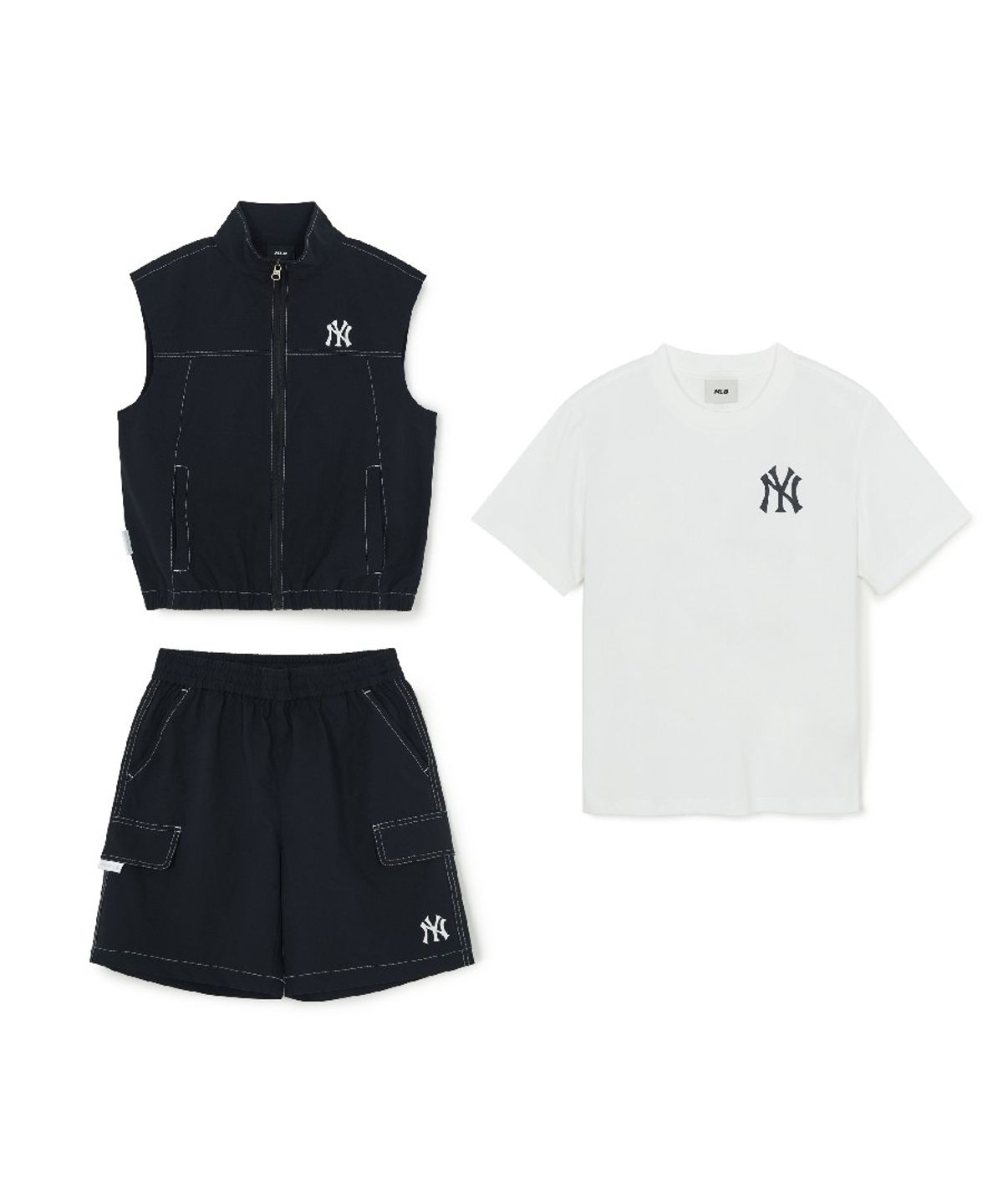 엠엘비 키즈(MLB KIDS) 스트릿 베이직 집업조끼 3 세트 NY (Black)