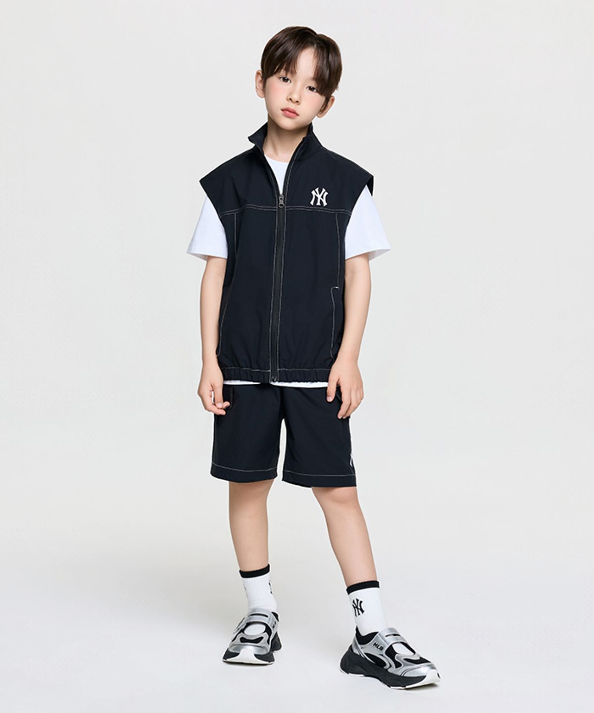엠엘비 키즈(MLB KIDS) 스트릿 베이직 집업조끼 3 세트 NY (Black)