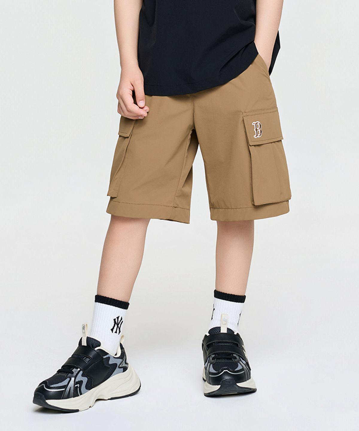 엠엘비 키즈(MLB KIDS) 아웃도어 카고 5.5부 팬츠 BOS (D.Beige)