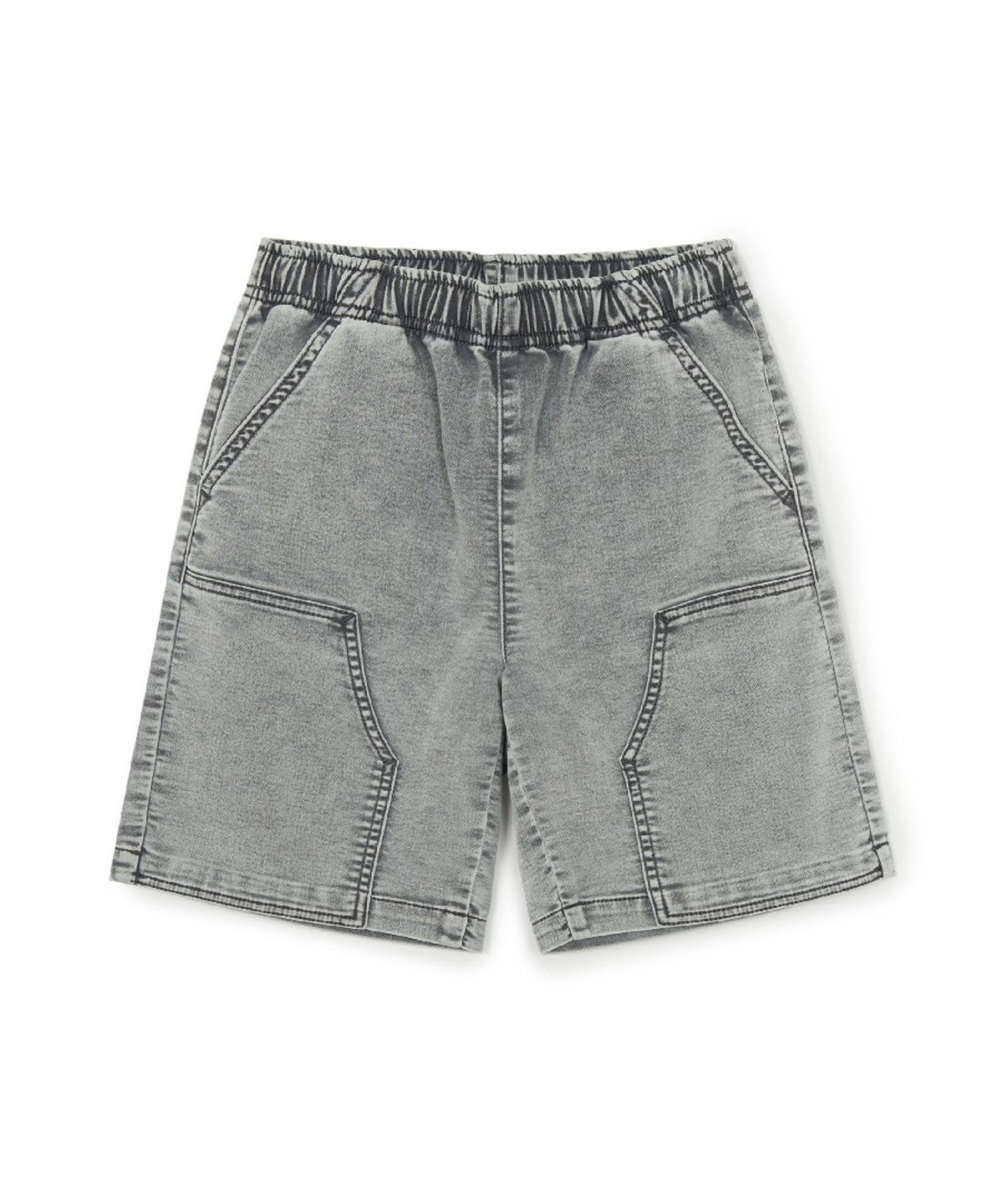 엠엘비 키즈(MLB KIDS) 베이직 저지데님 더블니 반바지 NY (L.Grey)
