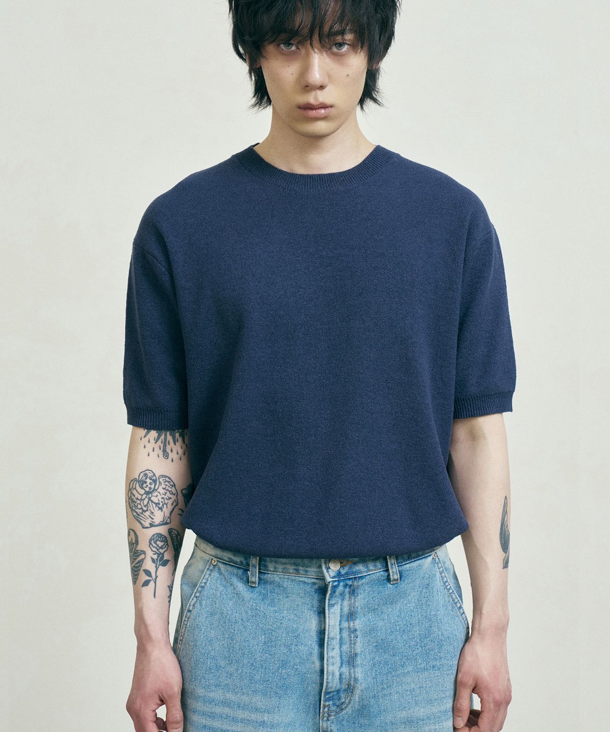 페르노브(FERNOV) 에센셜 라운드 반팔 니트 6color
