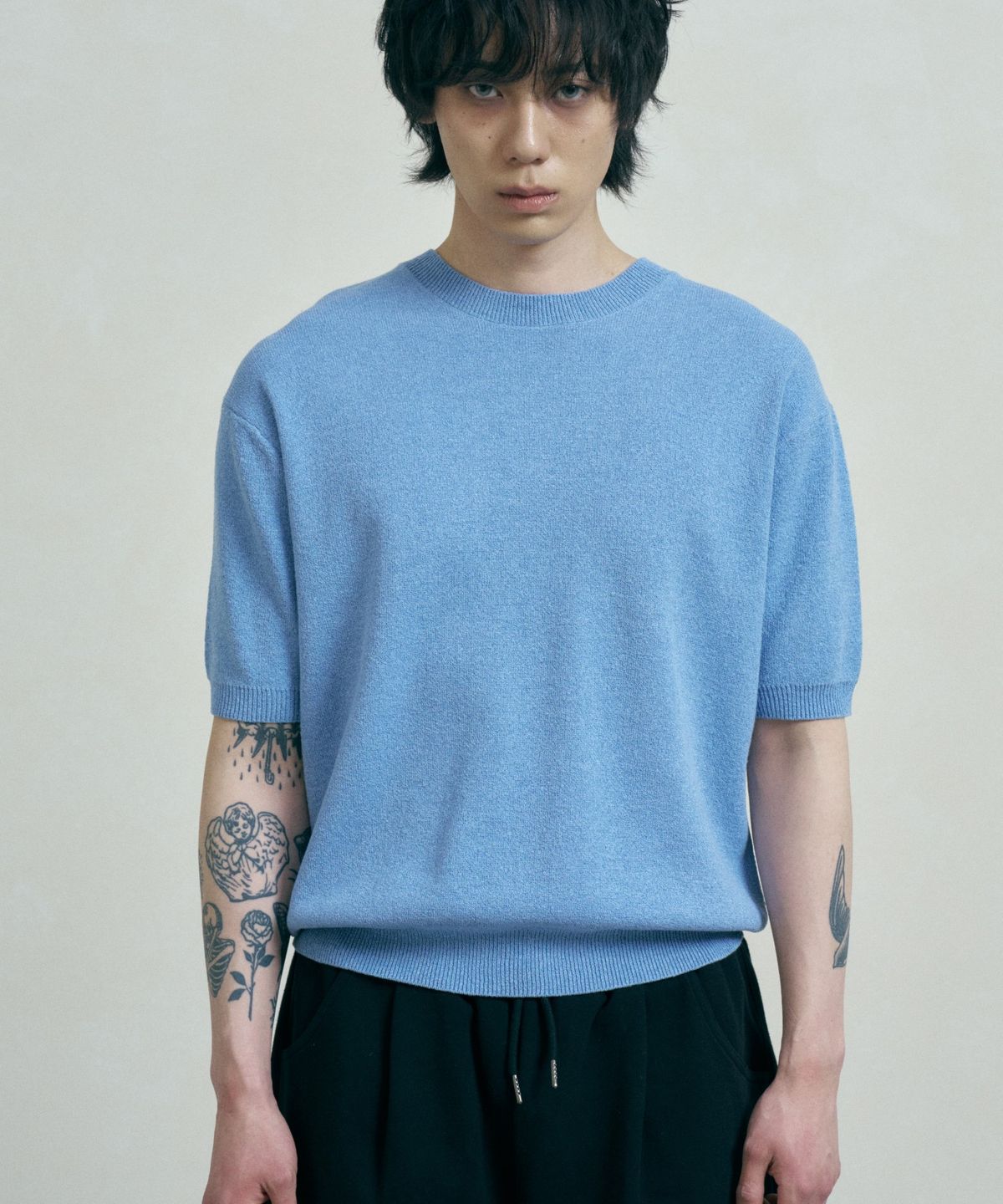 페르노브(FERNOV) 에센셜 라운드 반팔 니트 6color
