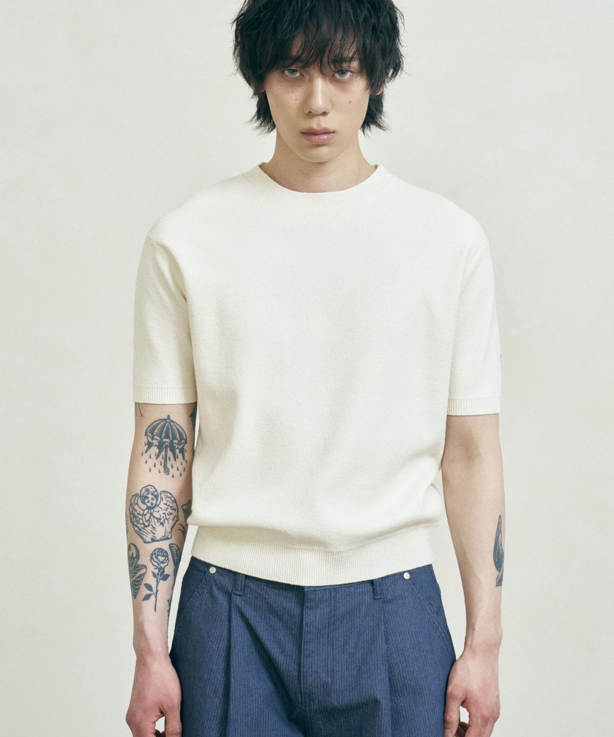 페르노브(FERNOV) 에센셜 라운드 반팔 니트 6color