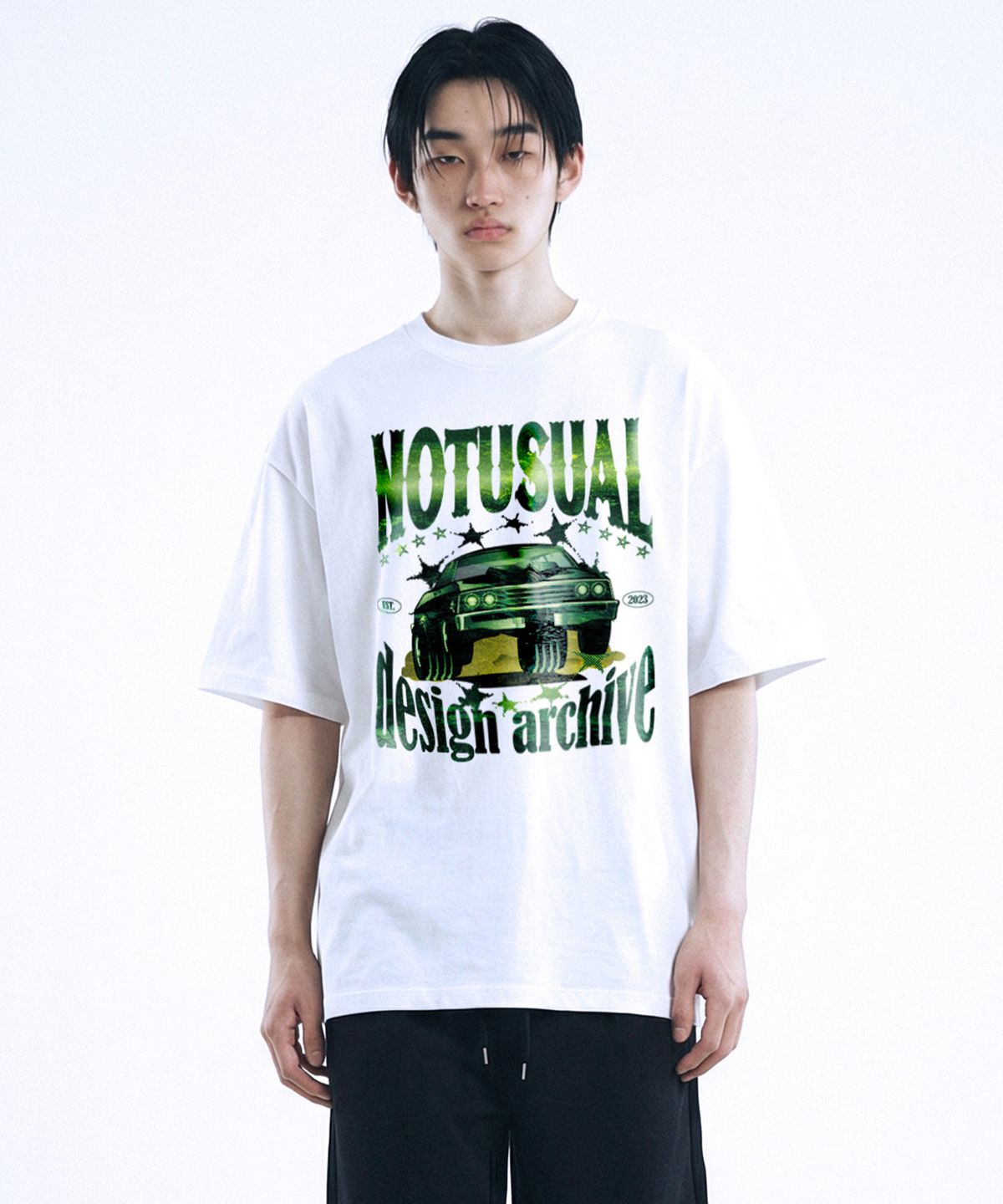 낫유즈얼(NOTUSUAL) 딥그린트럭 오버핏 반팔티 4color