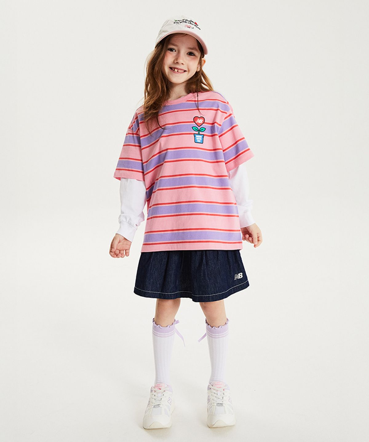 뉴발란스 키즈(NEWBALANCEKIDS) WE GROW TOGETHER  _아동  스트라이프 반팔티 NK9EG2401U25