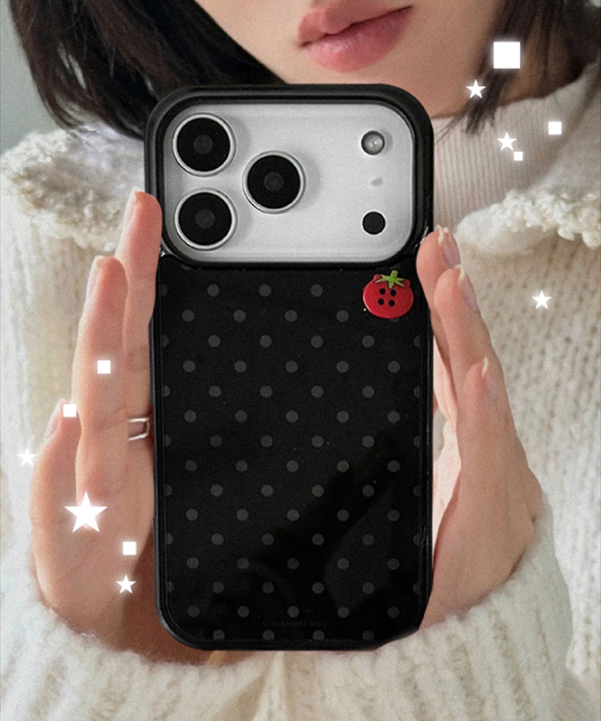 나인틴프라이데이(nineteenfriday) [+갤럭시] Tomato Button Pattern 맥세이프 에폭시 케이스