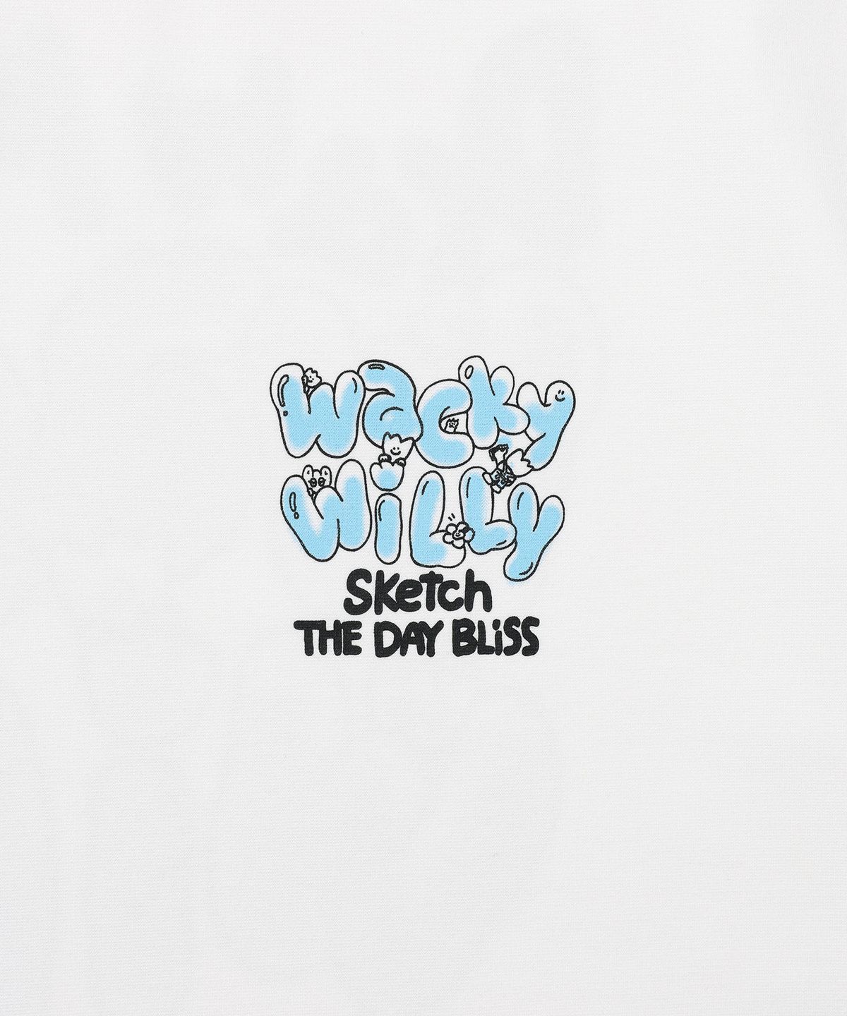와키윌리(WACKY WILLY) 컬러 타이포 그래픽 반팔티셔츠 화이트