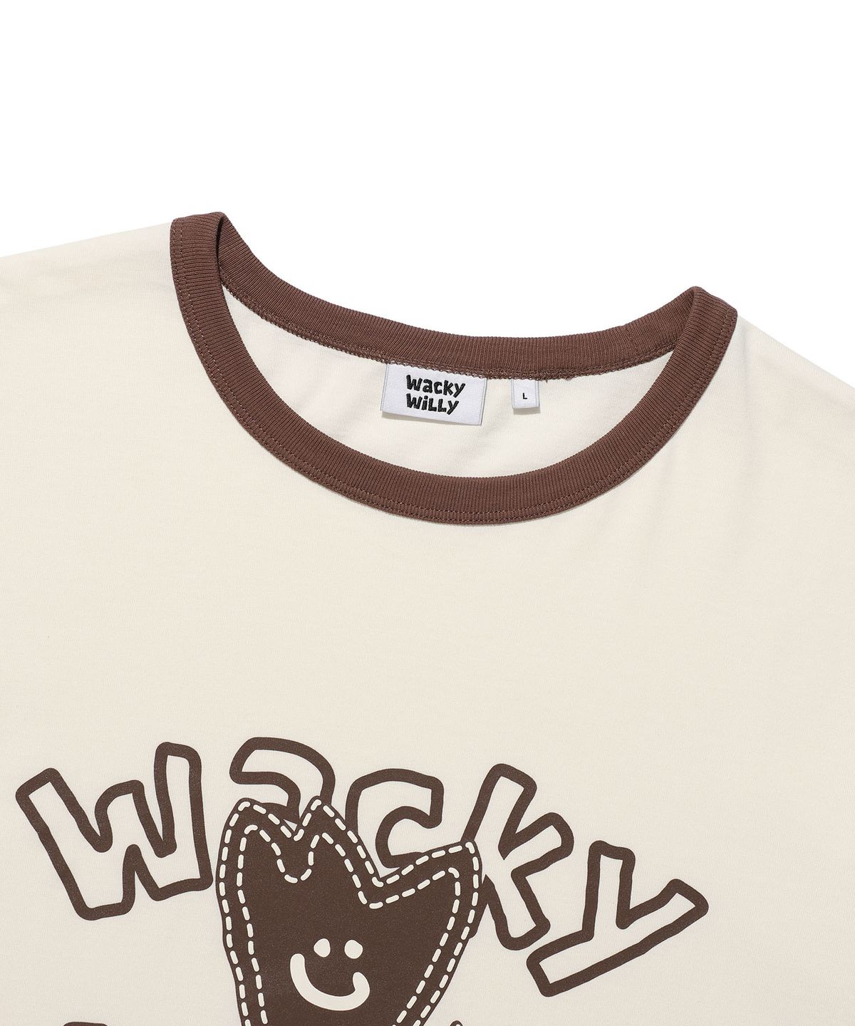 와키윌리(WACKY WILLY) 키키 링거 반팔티셔츠 브라운