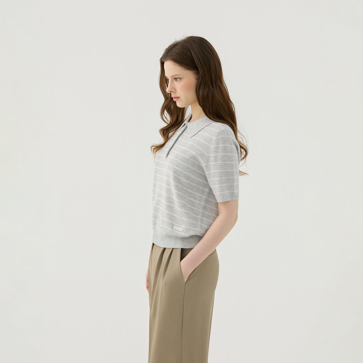 마틴골프(MARTINE GOLF) Stripe Collar Knit Pullover_M/GRAY