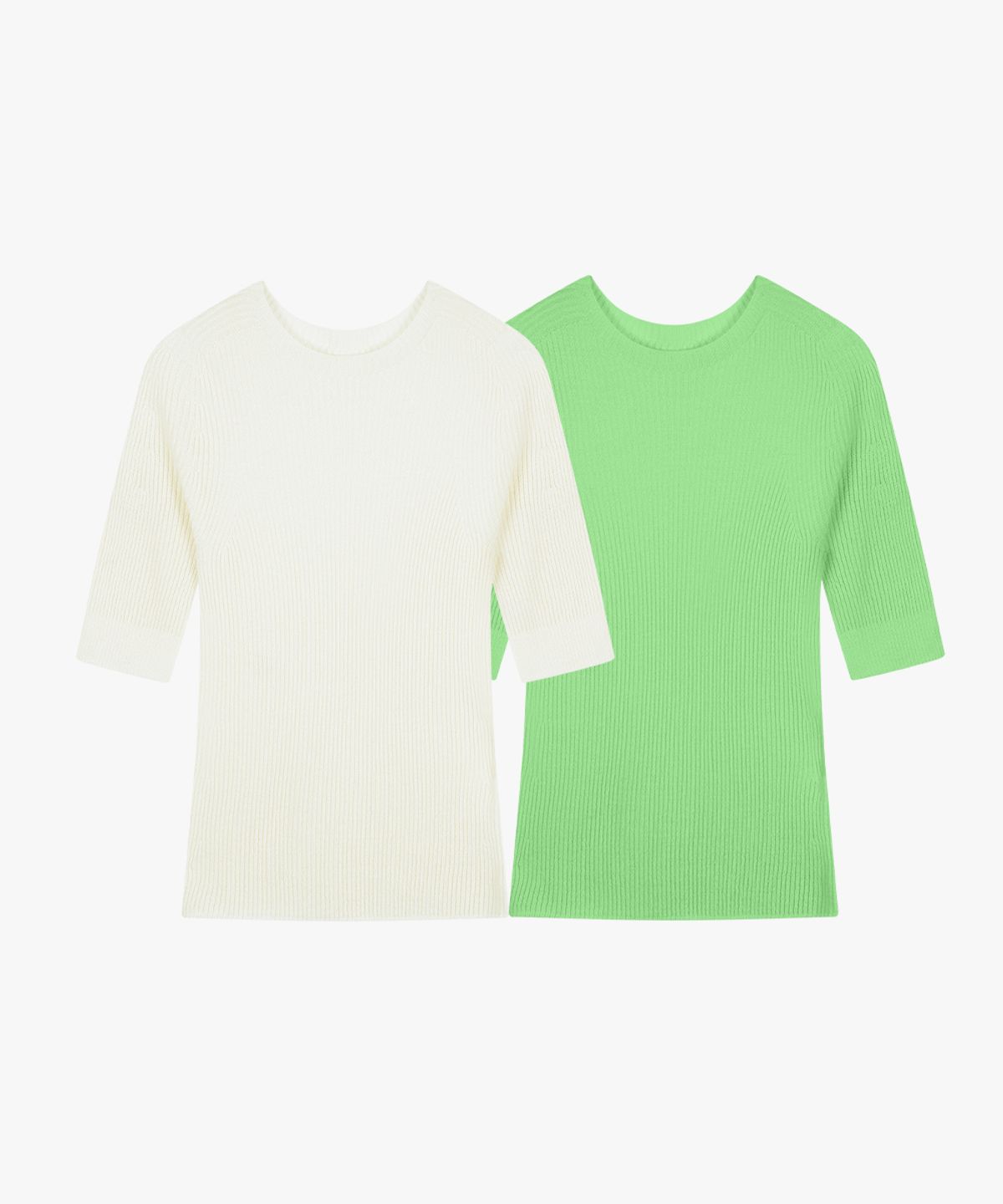 비율(VIYUL) [2pack] 홀가먼트 골지 5부 니트_4Color