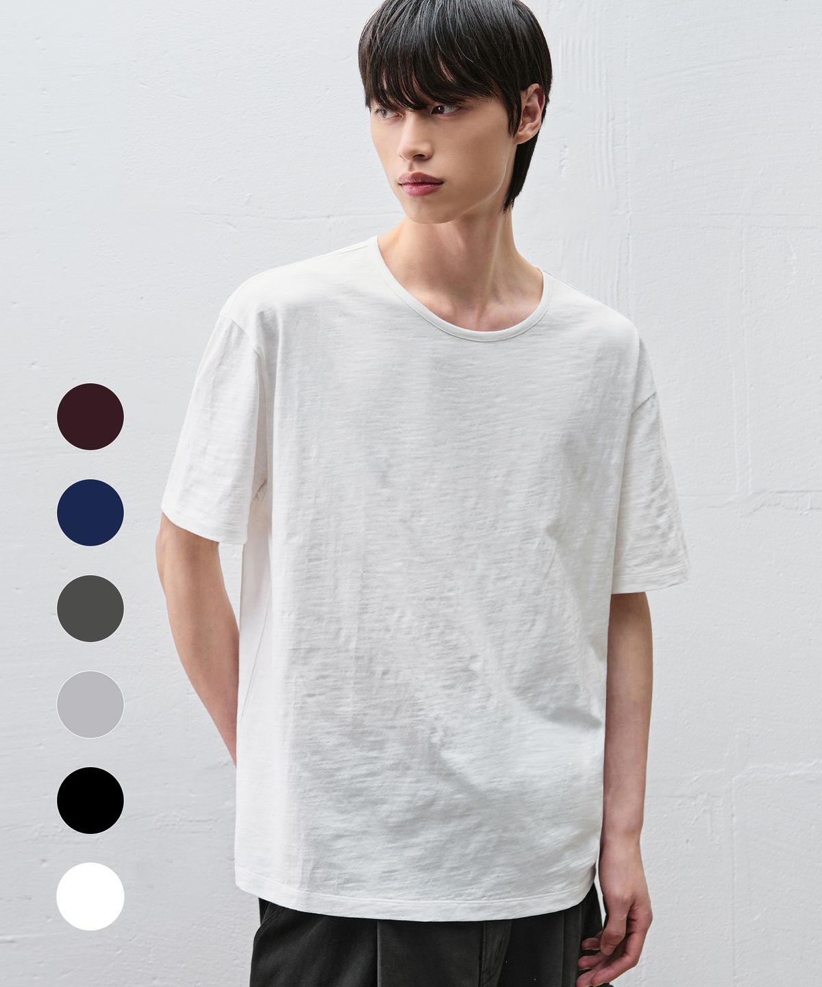 드로우핏(DRAW FIT) [스토커즈X드로우핏] 슬럽 코튼 라운드 티셔츠 [6color]