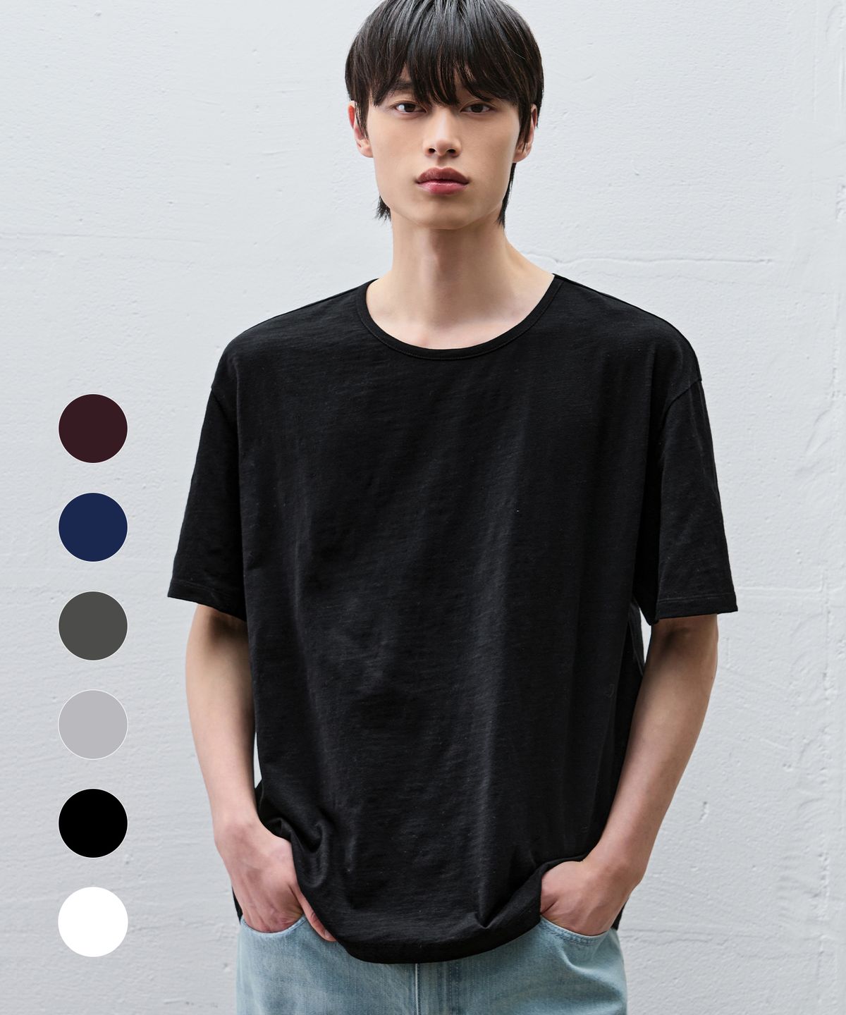 드로우핏(DRAW FIT) [스토커즈X드로우핏] 슬럽 코튼 라운드 티셔츠 [6color]