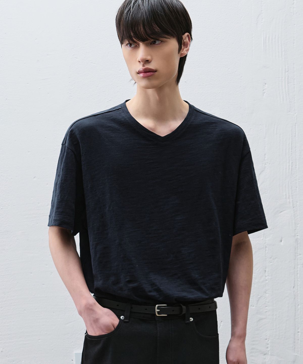드로우핏(DRAW FIT) [스토커즈X드로우핏] 슬럽 코튼 브이넥 티셔츠 [5color]