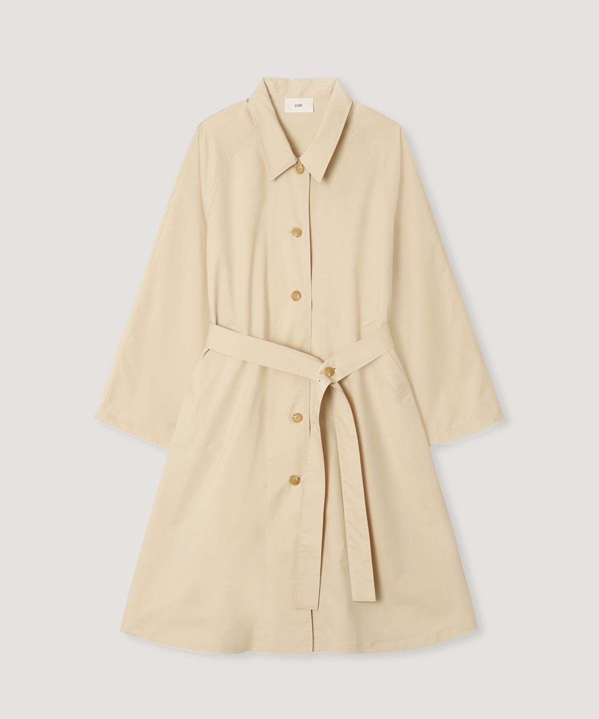 페르브(FERV) A-line Trench Coat-Yellow Beige