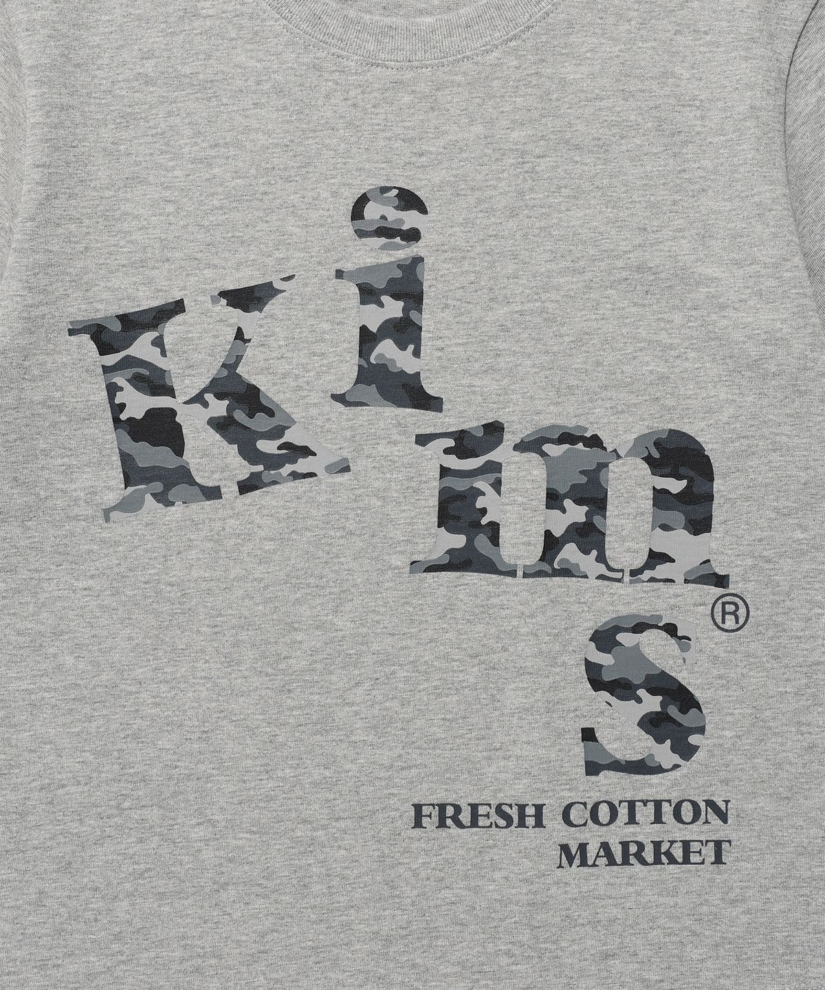 킴스 프레시 코튼 마켓(KIMS FRESH COTTON MARKET) 메시 알파 카모 티셔츠 그레이