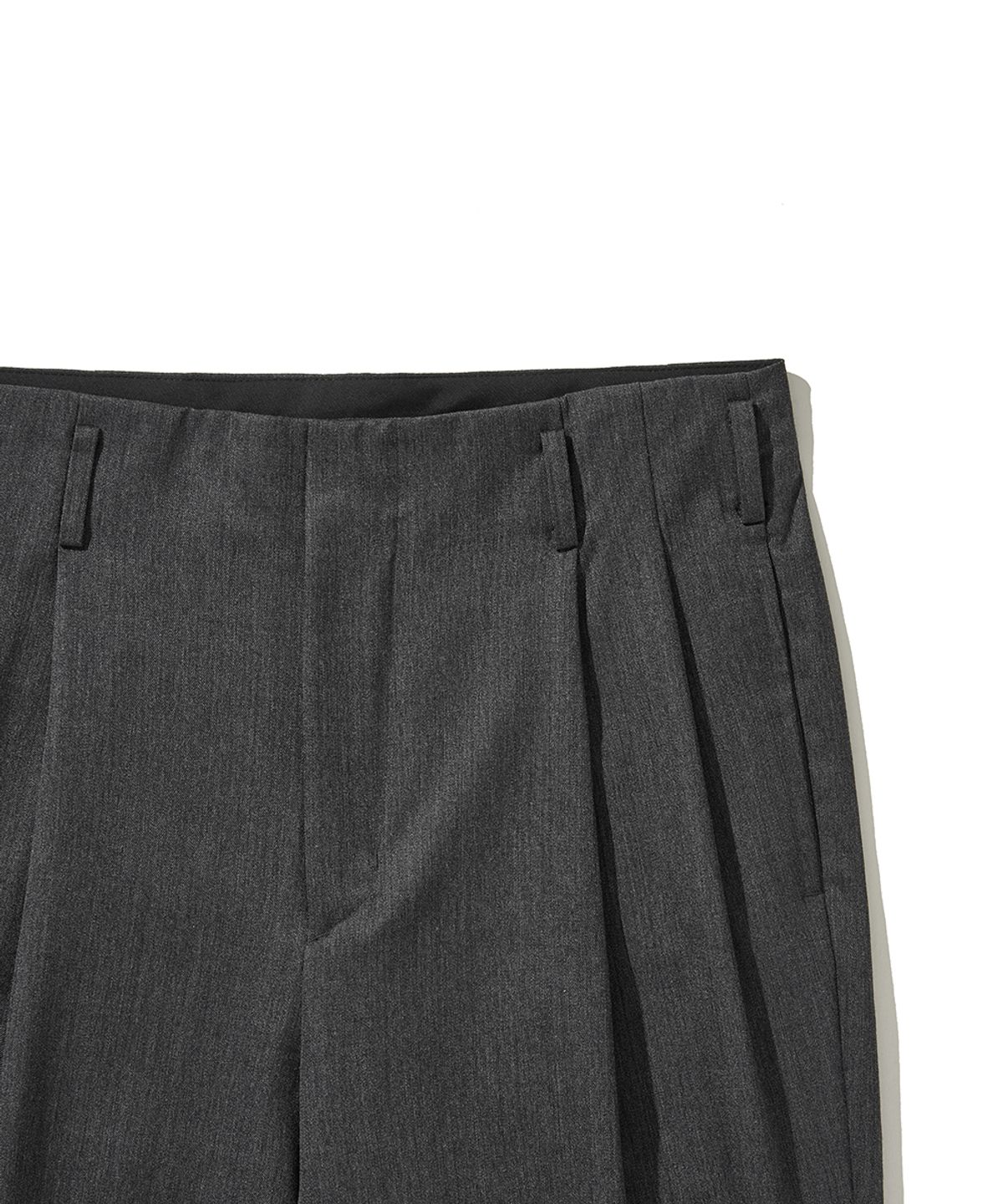히즈핸더(HISHANDER) UNSET TWO PLEATS PANTS GREY