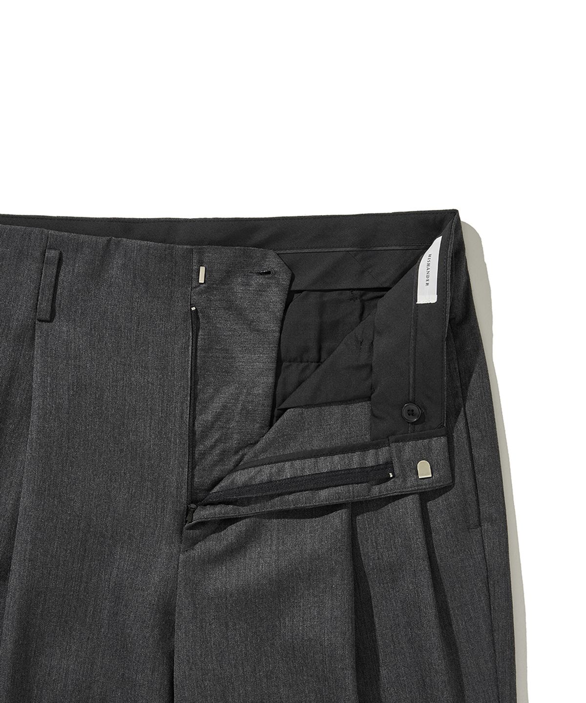 히즈핸더(HISHANDER) UNSET TWO PLEATS PANTS GREY
