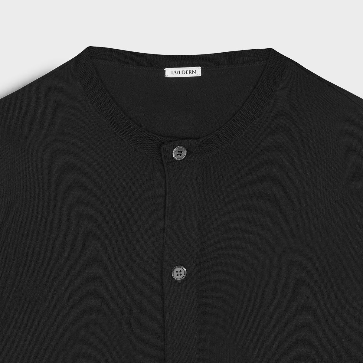 테일던(TAILDERN) High guage Summer wool Cardigan Black