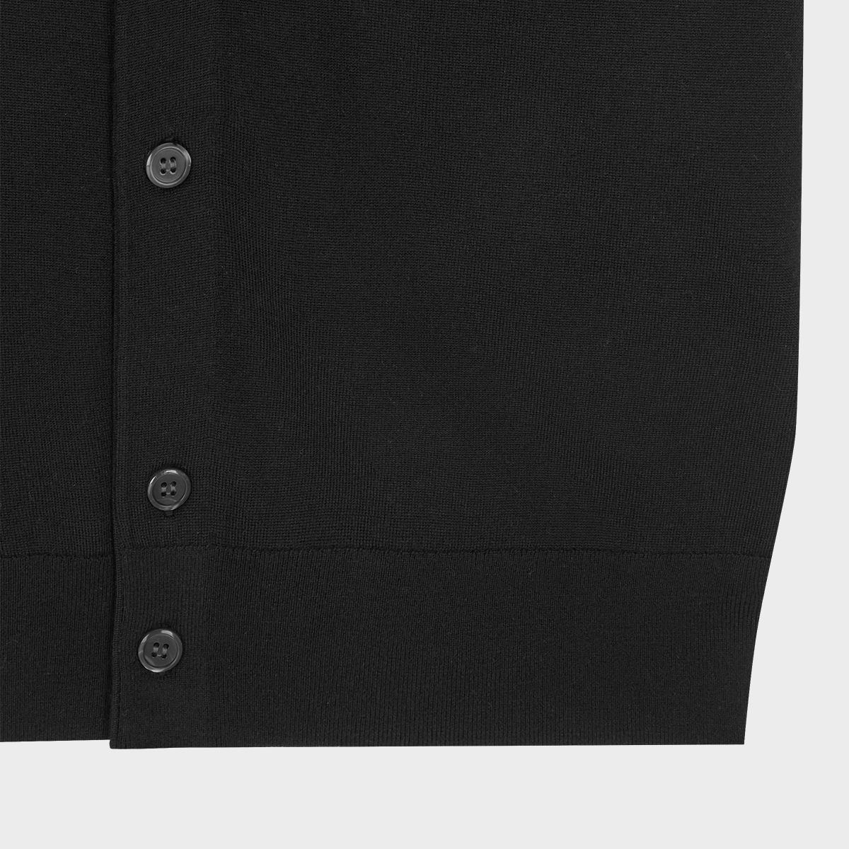 테일던(TAILDERN) High guage Summer wool Cardigan Black